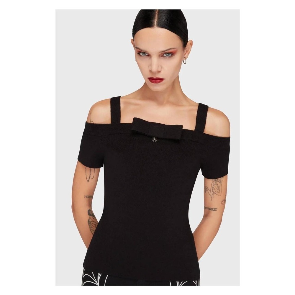 Killstar graveyard swing bardot top in black